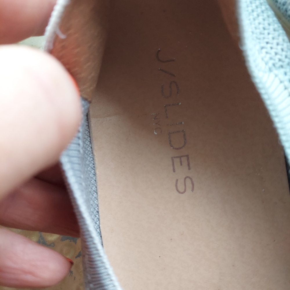 J/Slides Blue/Gray Sneakers Netted Mesh Size 8 G … - image 3